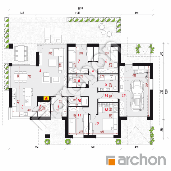 Dom w przebiśniegach 24 (G) | rzut parteru