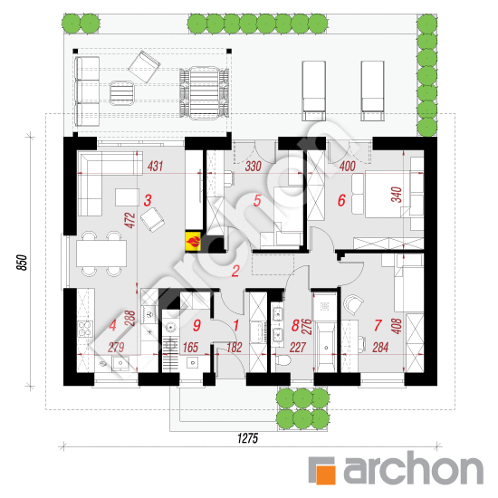 Dom w kruszczykach 31 | rzut parteru