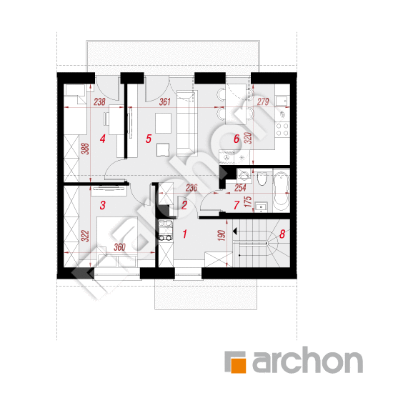 Dom w pileach  (R2SE) ver.2 | rzut poddasza