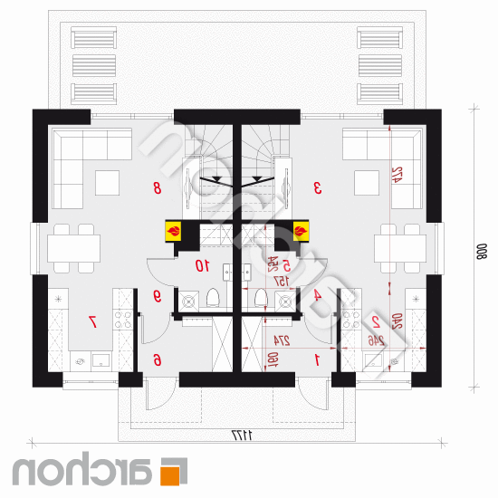 Dom w modrakach 4 (R2) | rzut parteru