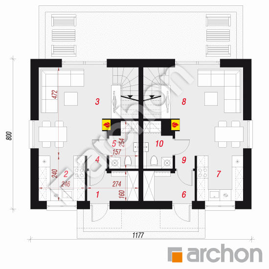 Dom w modrakach 4 (R2) | rzut parteru