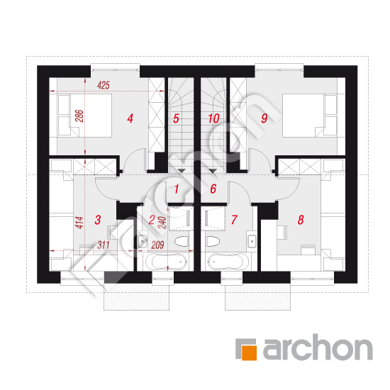 Dom w modrakach 4 (R2) | rzut poddasza