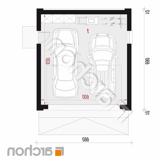 Garaż 2-stanowiskowy G42 | rzut parteru