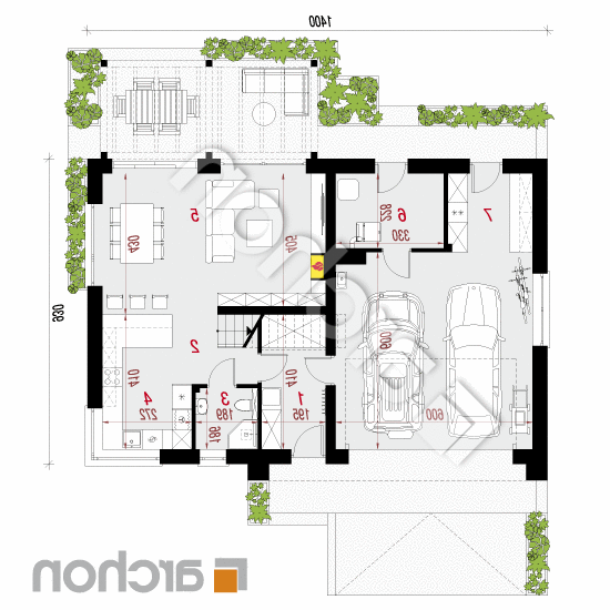 Dom w aurorach 26 (G2) | rzut parteru