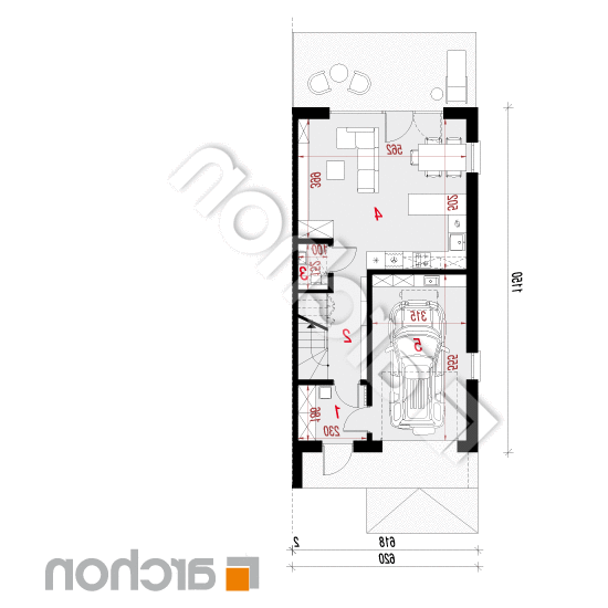 Dom w riveach 26 (GBE) | rzut parteru
