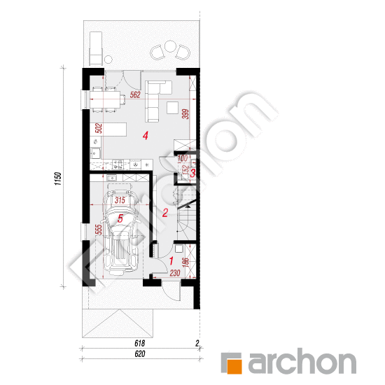 Dom w riveach 26 (GBE) | rzut parteru