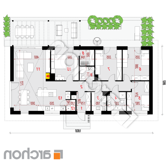 Dom w kosaćcach 52 | rzut parteru
