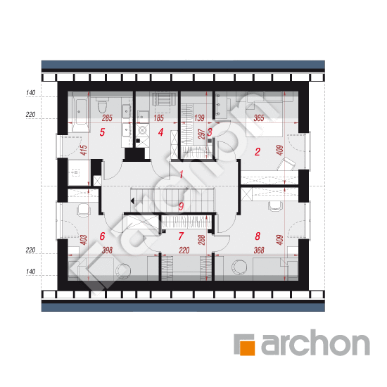 Dom w aurorach 25 (GE) OZE | rzut poddasza