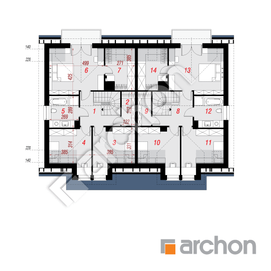 Dom pod agawami 3 (R2) ver.2 | rzut poddasza
