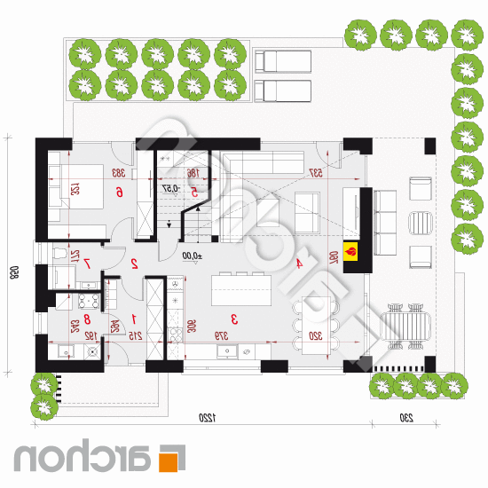 Dom w trzcinnikach 6 (E) | rzut parteru