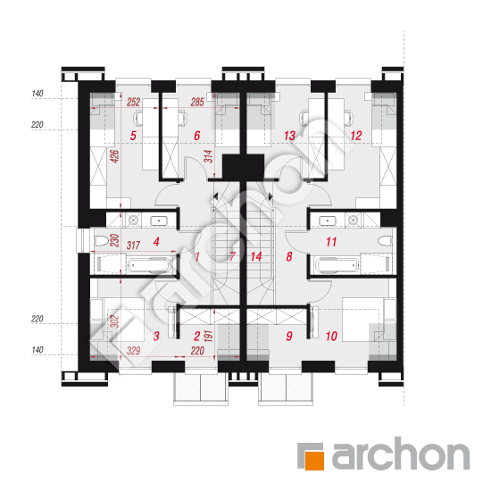 Dom w riveach 16 (GR2B) ver.2 | rzut poddasza