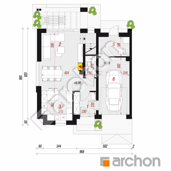 Dom w gunnerach 2 (B) ver.2 | rzut parteru