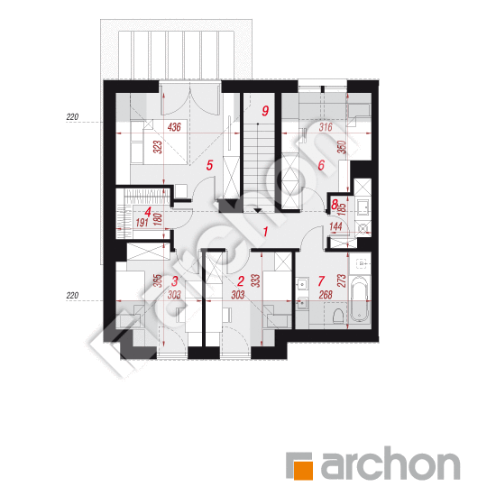 Dom w gunnerach 2 (B) ver.2 | rzut poddasza