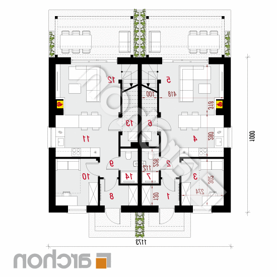 Dom w tunbergiach 7 (R2) | rzut parteru