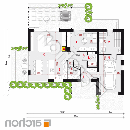 Dom w honkeniach (G) | rzut parteru