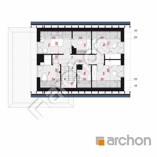 Dom w honkeniach (G) | rzut poddasza