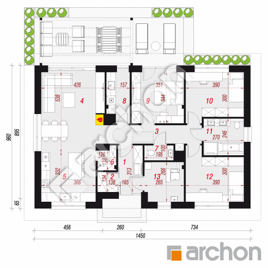 Dom w lipiennikach 10 | rzut parteru