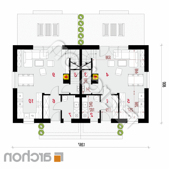 Dom w modrakach 3 (R2A) | rzut parteru