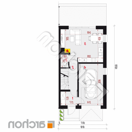 Dom w riveach 16 (GB) ver.2 | rzut parteru
