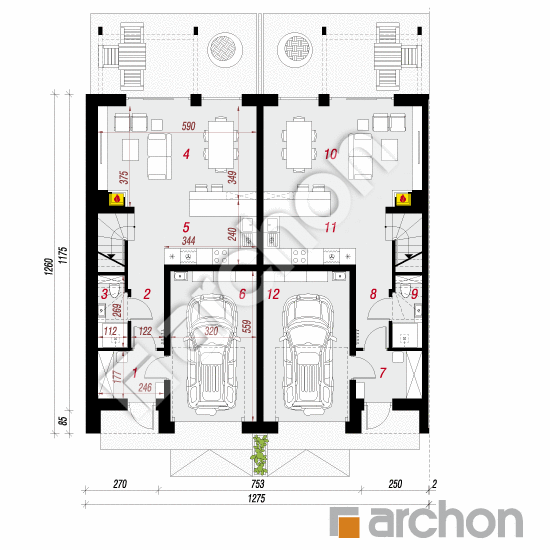 Dom pod miłorzębem 12 (GR2BA) ver.2 | rzut parteru