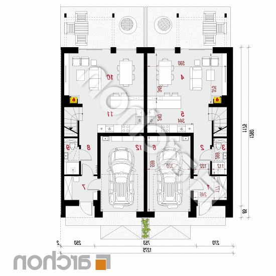 Dom pod miłorzębem 12 (GR2BA) ver.2 | rzut parteru