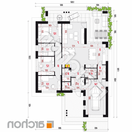 Dom pod złotokapem 2 (GE) | rzut parteru