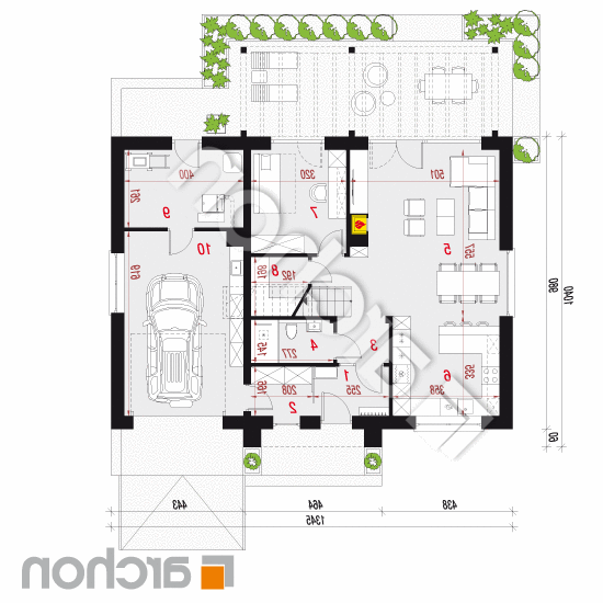 Dom w balsamowcach 24 (G) | rzut parteru