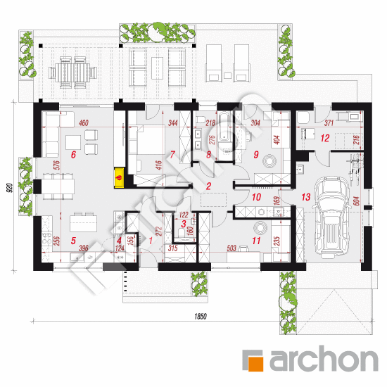 Dom w kruszczykach 20 (GE) | rzut parteru