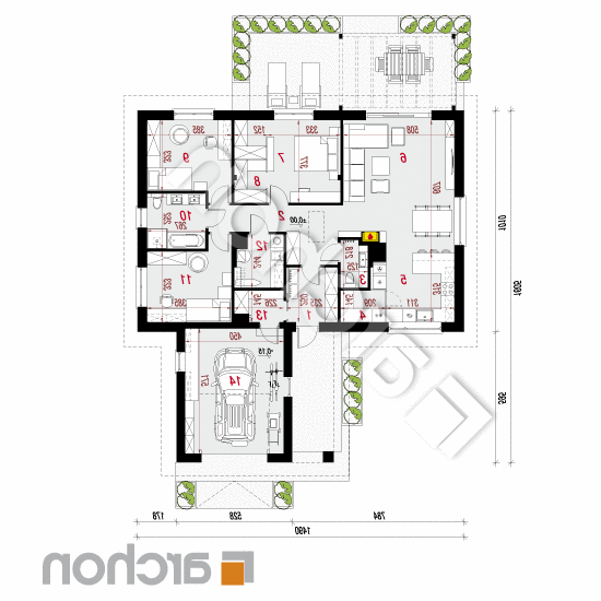 Dom w lipiennikach 6 (GA) | rzut parteru