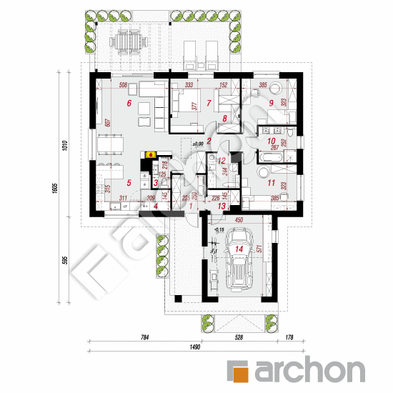 Dom w lipiennikach 6 (GA) | rzut parteru