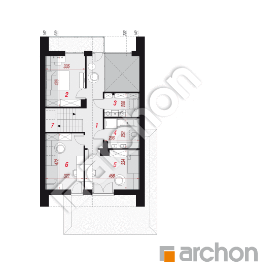 Dom w miletiach (GE) | rzut poddasza