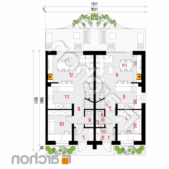 Dom pod miłorzębem 10 (R2B) | rzut parteru