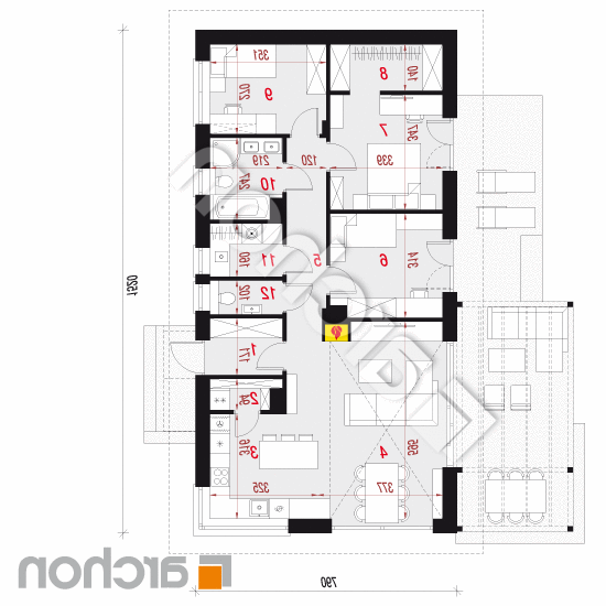 Dom w kosaćcach 17 (A) | rzut parteru