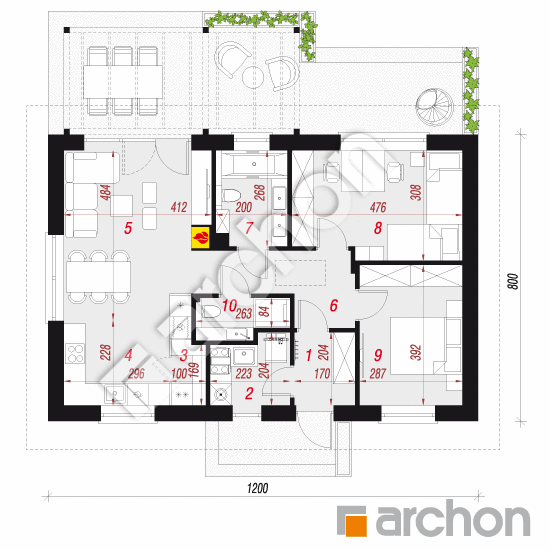 Dom w kruszczykach 21 (E) OZE | rzut parteru