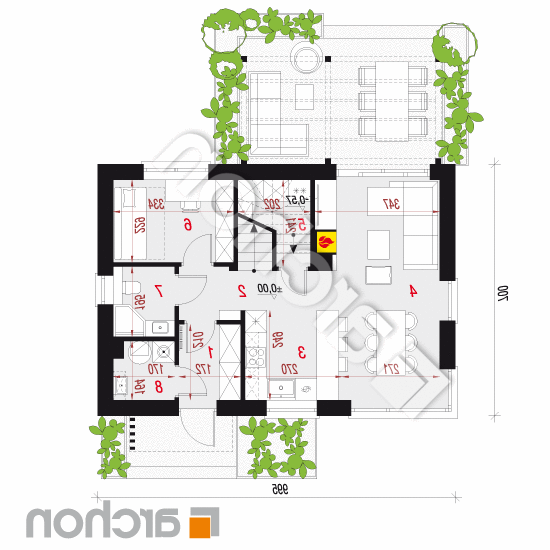 Dom w wisteriach 25 | rzut parteru