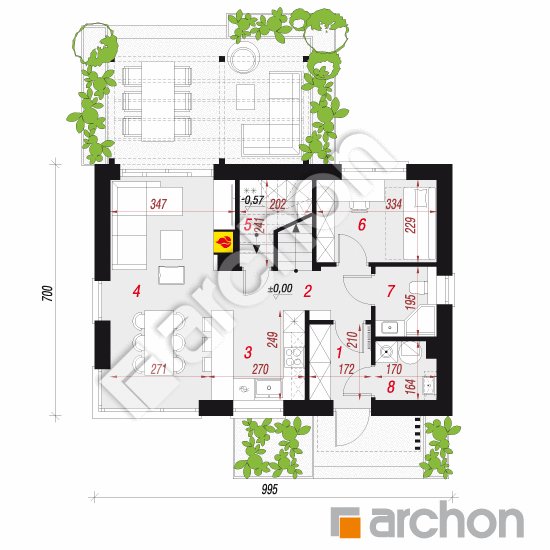 Dom w wisteriach 25 | rzut parteru