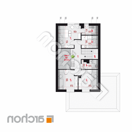 Dom w grudnikach (G2E) | rzut poddasza