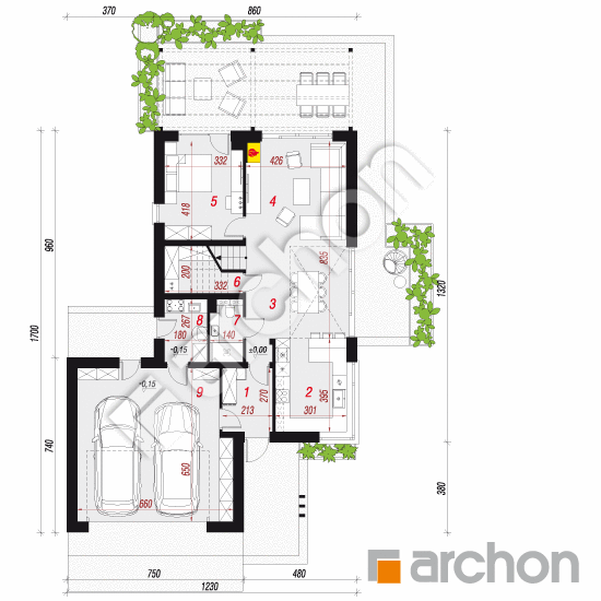 Dom w grudnikach (G2E) | rzut parteru