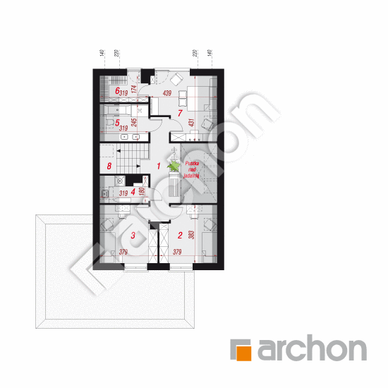 Dom w grudnikach (G2E) | rzut poddasza