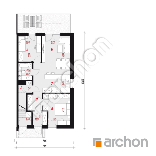 Dom w bratkach 2 (R2B) ver.3 | rzut parteru
