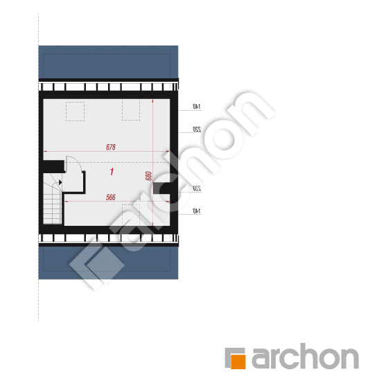 Dom w bratkach 2 (R2B) ver.3 | rzut poddasza