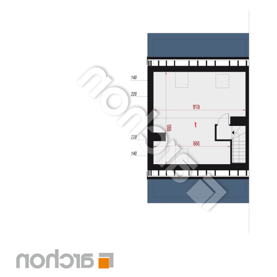 Dom w bratkach 2 (R2B) ver.3 | rzut poddasza