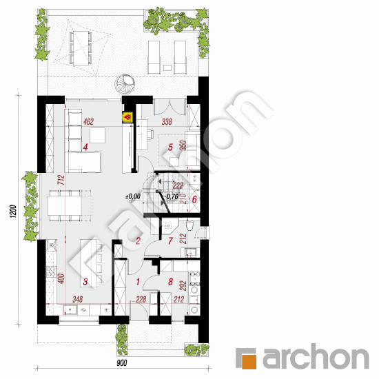 Dom w anyżku 11 (E) | rzut parteru