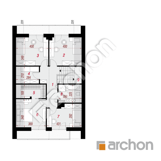 Dom w anyżku 11 (E) | rzut poddasza