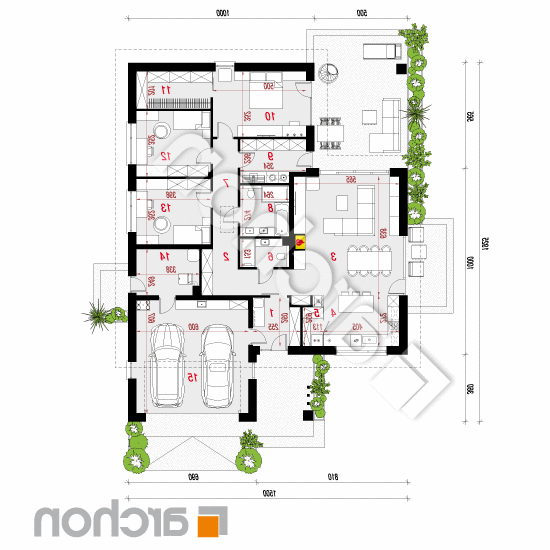 Dom w anodach (G2E) | rzut parteru