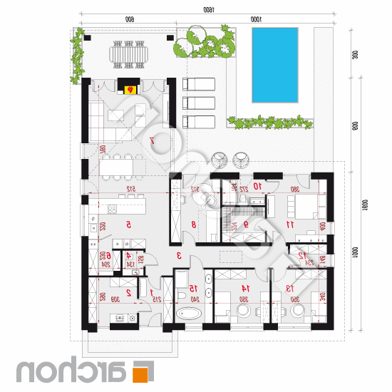 Dom w marzankach 5 | rzut parteru