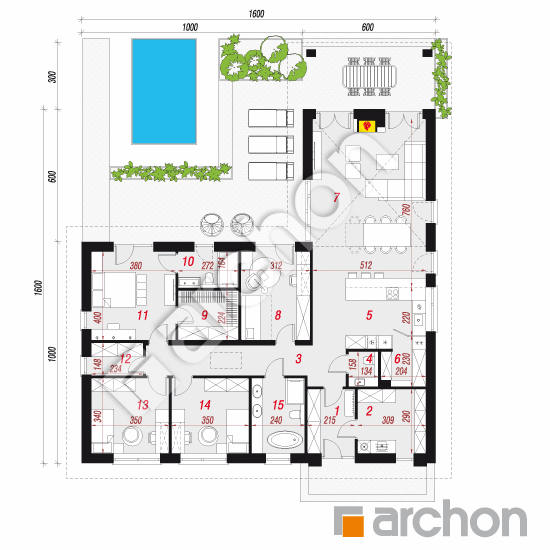 Dom w marzankach 5 | rzut parteru