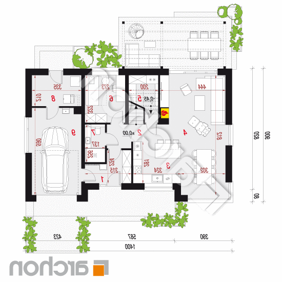 Dom w wisteriach 24 (G) | rzut parteru