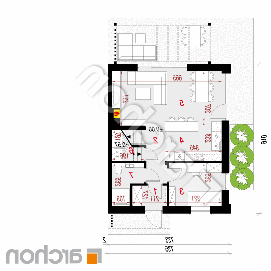 Dom w arkadiach 9 (B) | rzut parteru