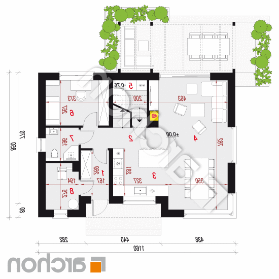 Dom w wisteriach 15 (A) | rzut parteru